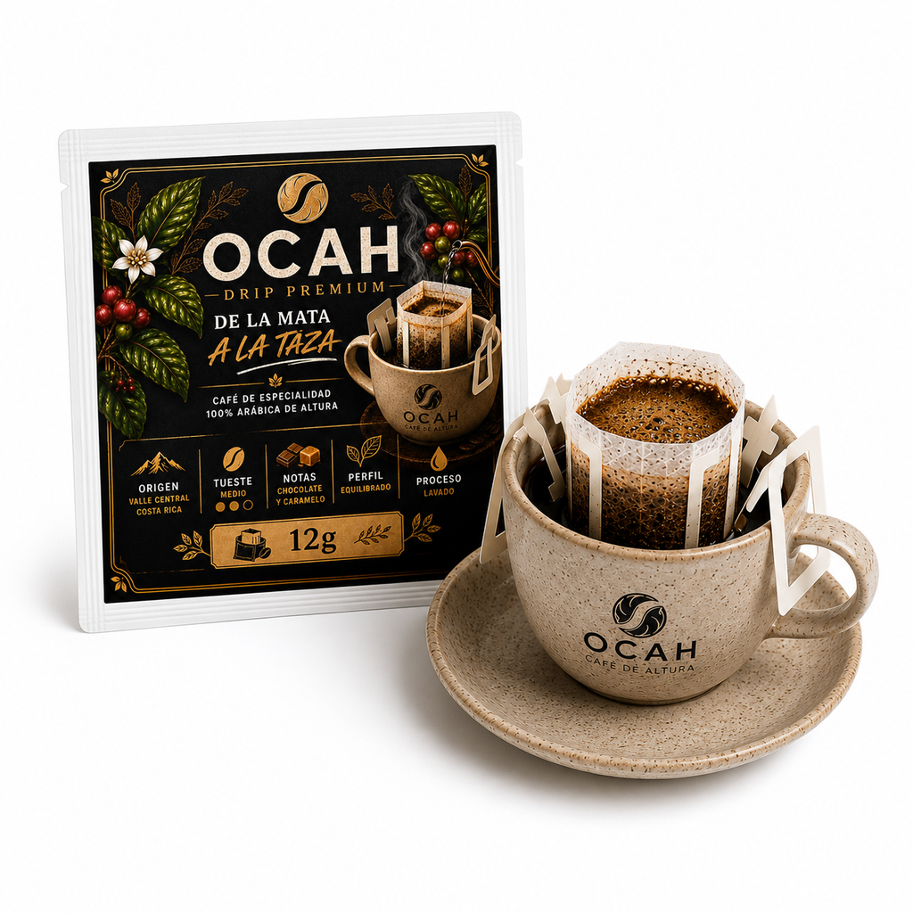 Conjunto de 12 cápsulas de café premium OCAH-Geisha de GrupoBerith para oficina, con sistema de goteo para café de alta calidad.