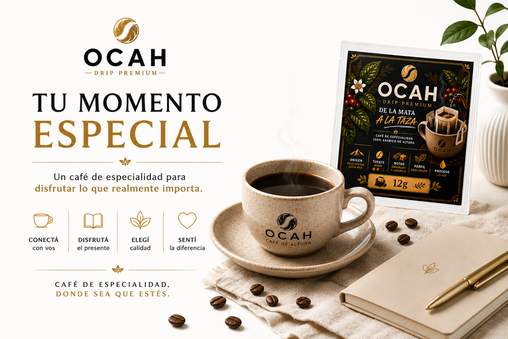 Filtros individuales de café de especialidad Drip Coffee OCAH Premium en taza de 85, por GrupoBerith.